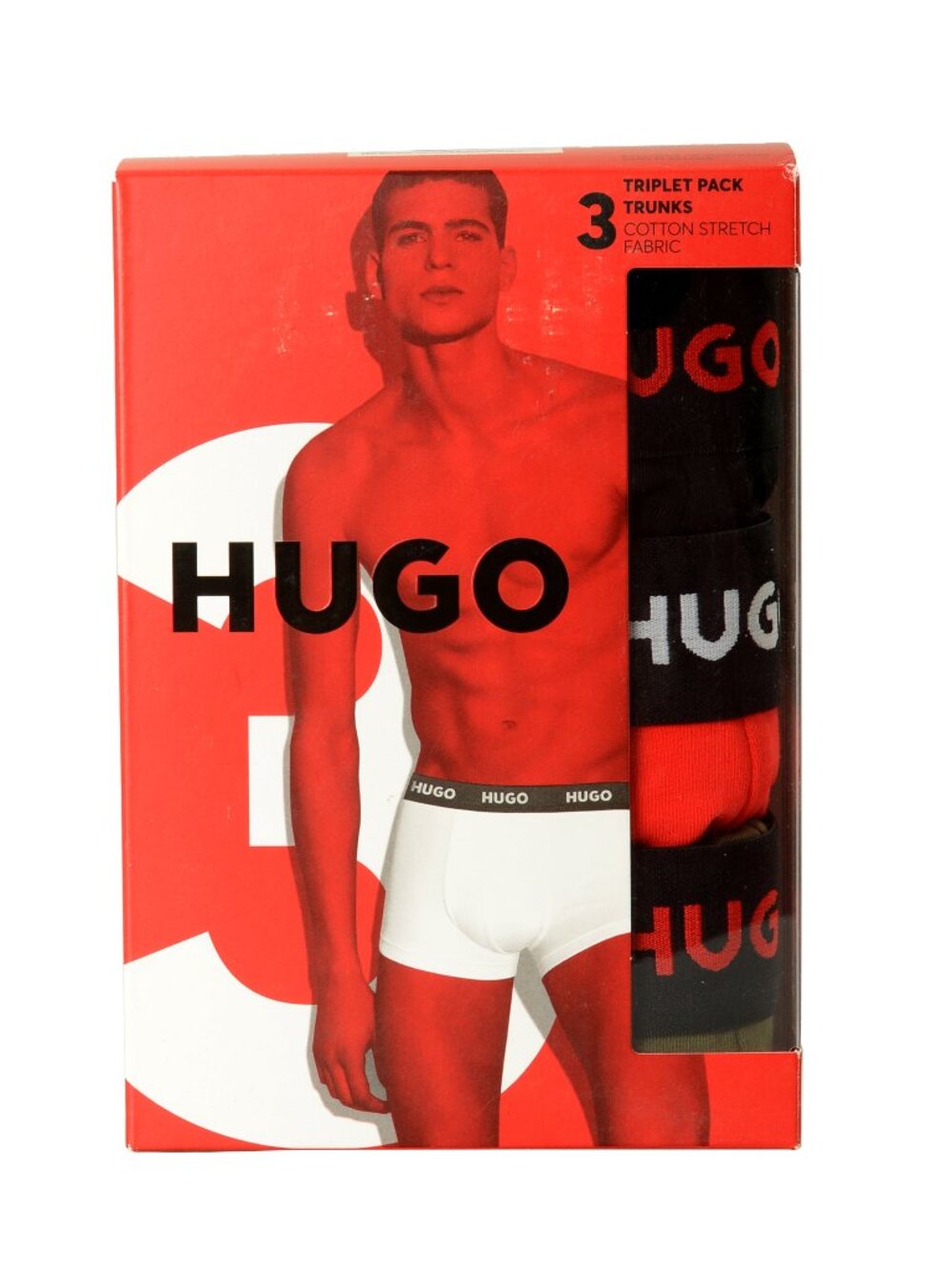Hugo Boss Men's "TRIPLET" Logo Strap 3 Pack Boxer/Trunk Underwear US S IT 48